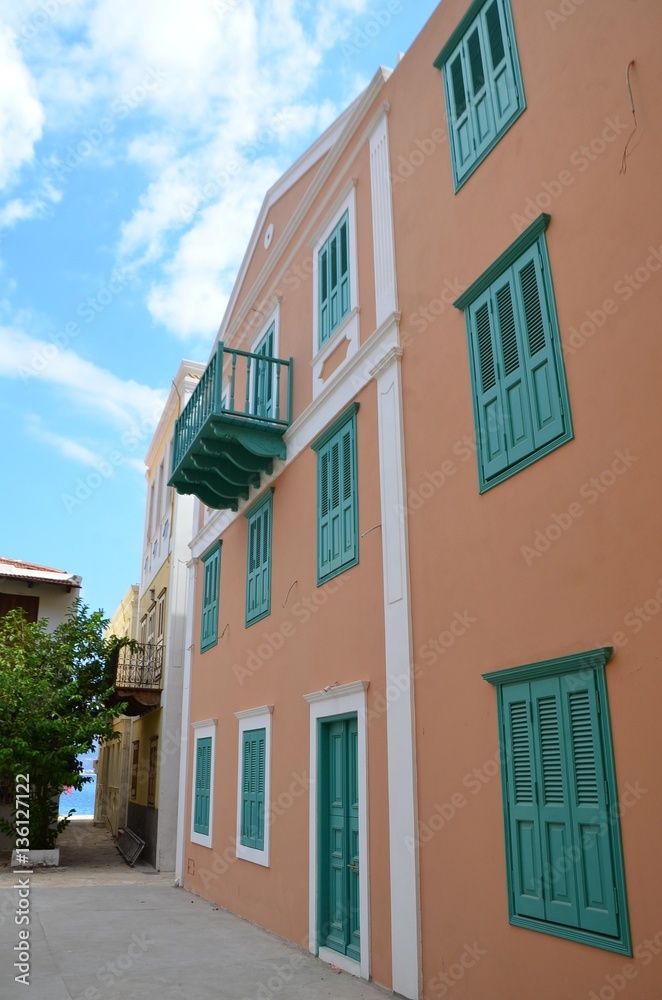 Naklejka premium kastellórizo, petite île grecque en face de la Turquie