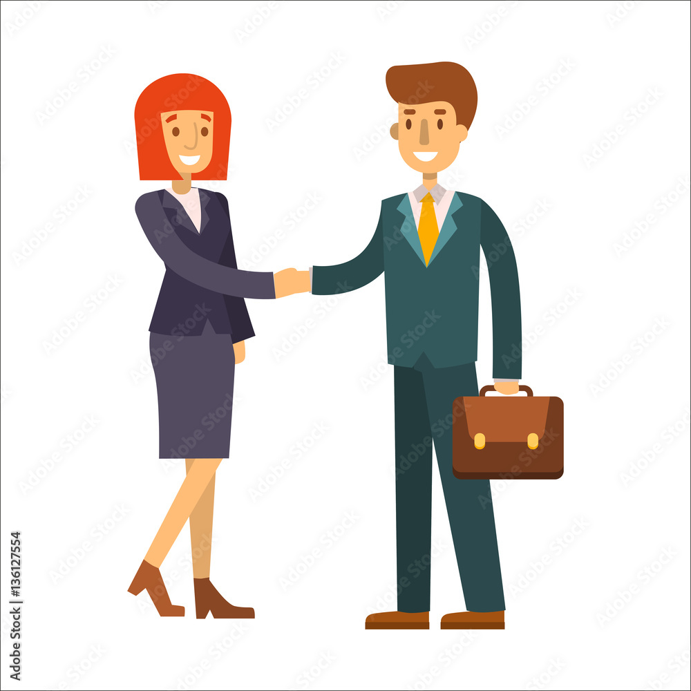 Obraz premium Business people man and woman vector illustration.