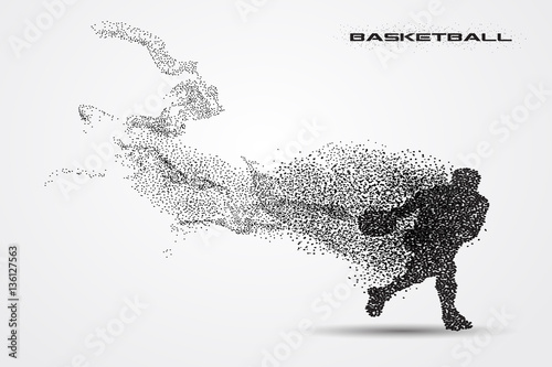 Basketball player  of a silhouette from particle
