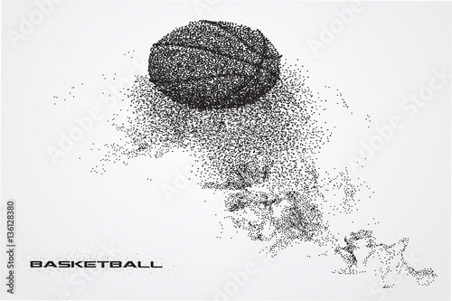 Basketball ball of a silhouette from particle