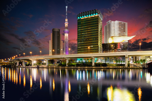 Tokyo, Japan skyline on the Sumida River
