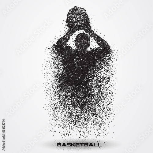 Basketball player  of a silhouette from particle
