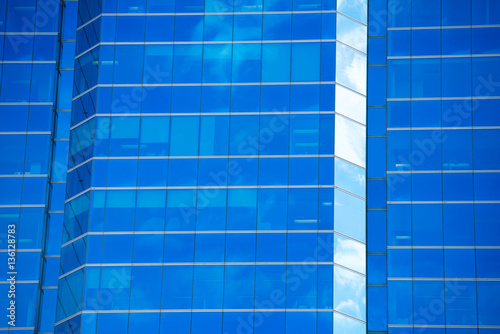 Blue Office building glasss facade texture