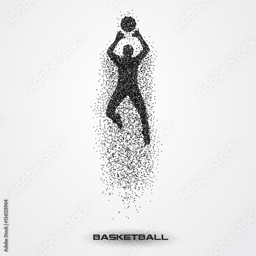 Basketball player of a silhouette from particle