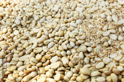 raw coffee beans for pattern and background