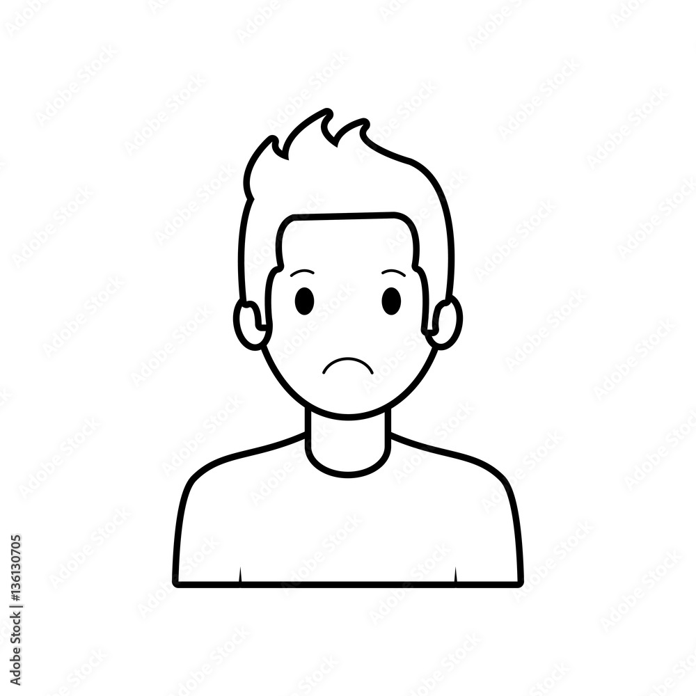 figure people casual man cloth icon, vector illustration
