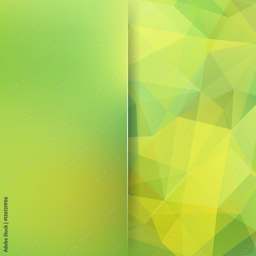 Background of geometric shapes. Blur background with glass. Green mosaic pattern. Vector EPS 10. Vector illustration