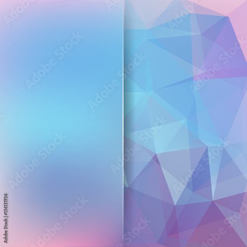 Abstract background consisting of triangles. Geometric design for business presentations or web template banner flyer. Vector illustration. Blue, pink, violet colors.