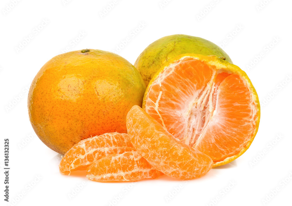 Tangerine isolated on the white background Tangerine isolated on the white background