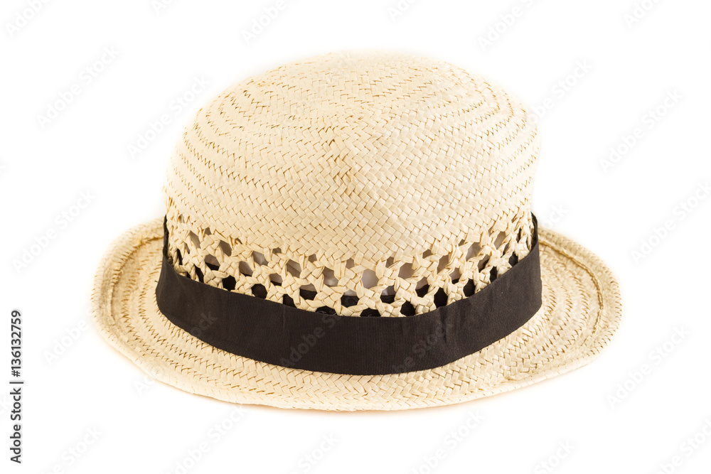 Isolated of Straw hat fashion for women on white background Isolated of Straw hat fashion for women on white background