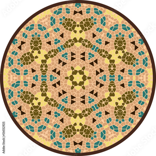 Round majolica mosaic  - vector illustration 