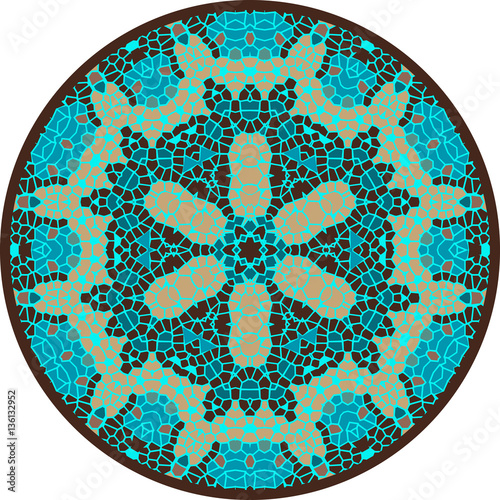 Round majolica mosaic  - vector illustration 