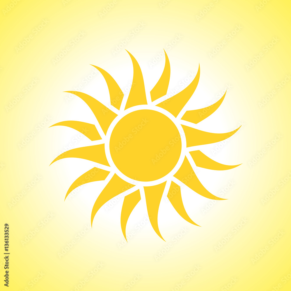 Abstract yellow sun icon. Background. Abstract yellow sun icon. Background.