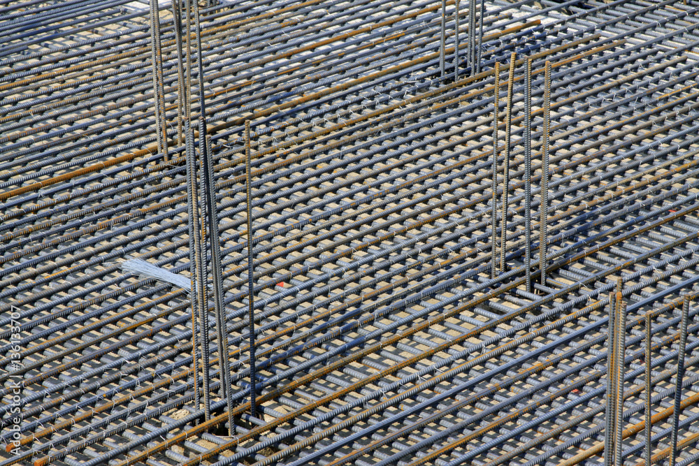 Fototapeta premium Rebar Engineering at a construction site