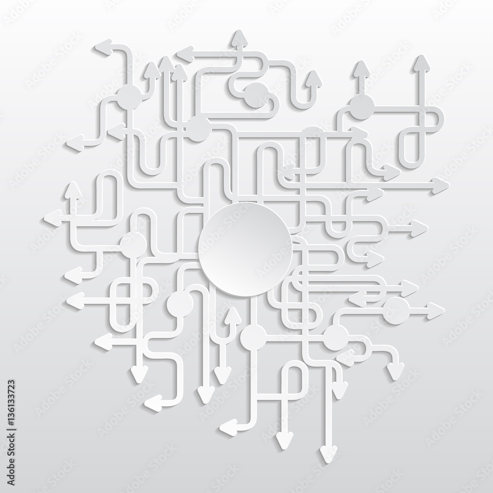 Paper mind map - vector illustration