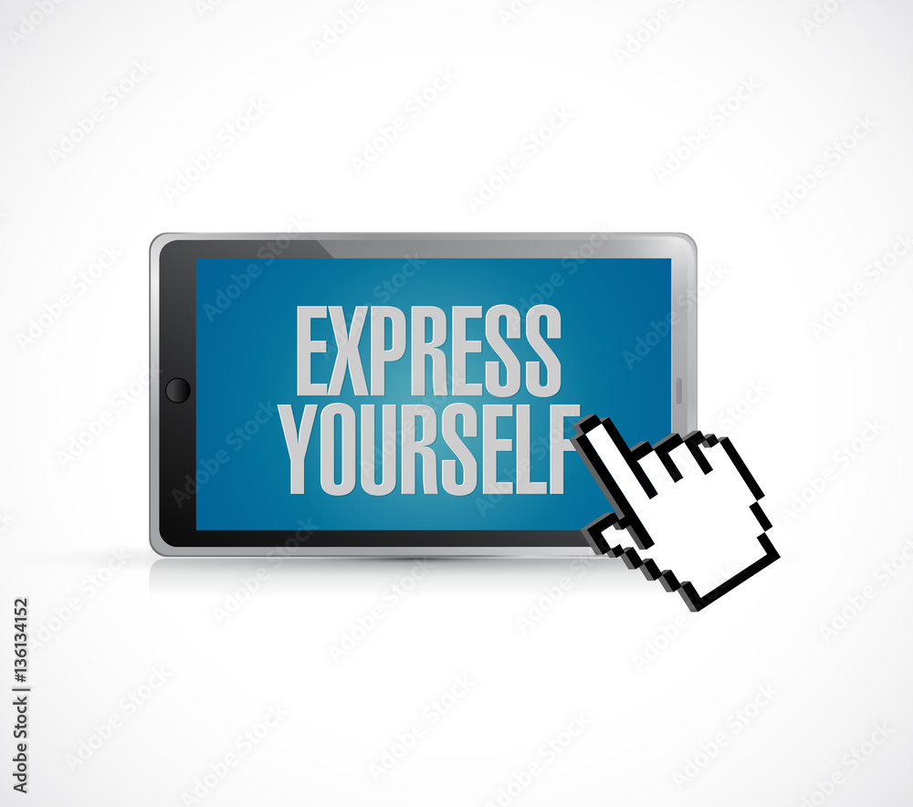 tablet express yourself text sign concept tablet express yourself text sign concept