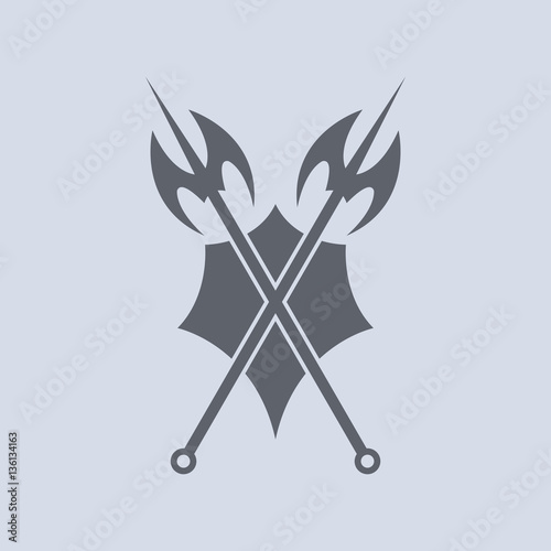 Shield and axe icon.