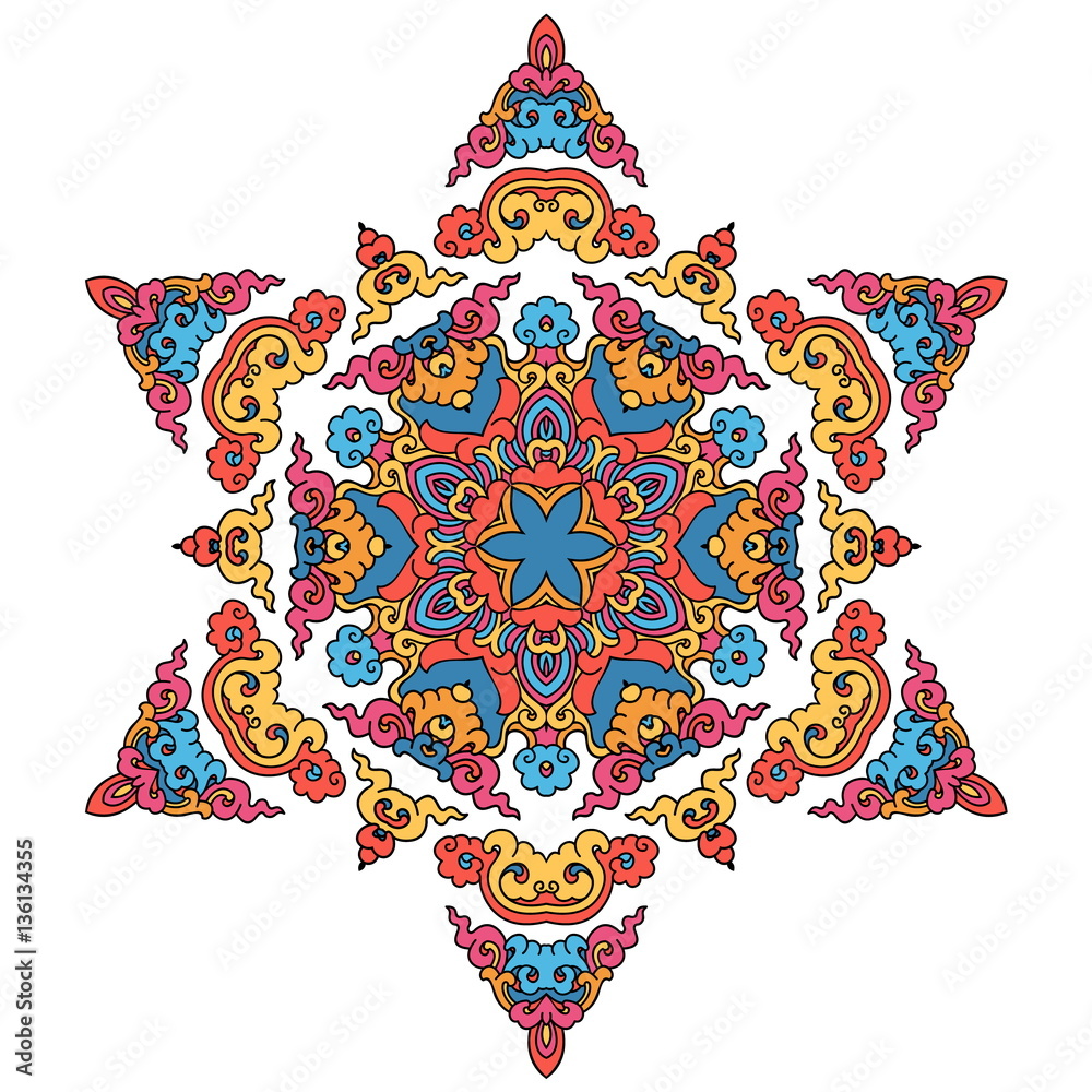 Beautiful mandala. Round ornamental pattern.