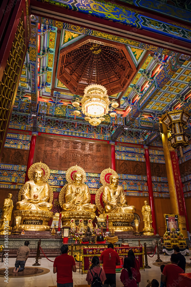 Three Buddha statue at chinese temple