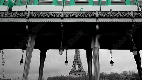 Cinemagraph Eiffel tower Paris cityscape