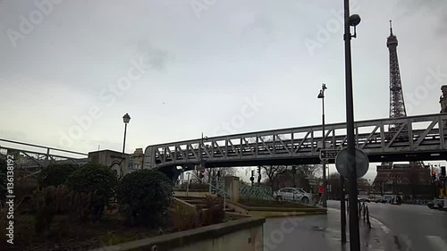 Cinemagraph Eiffel tower Paris cityscape