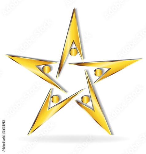 Vector logo of unity gold star teamwork