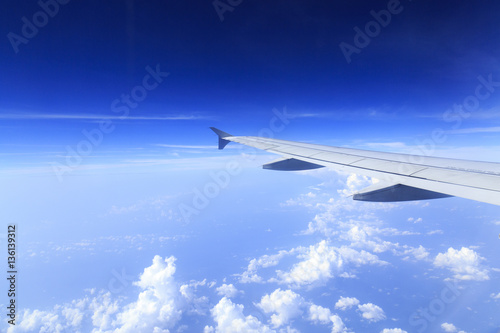 Skyline View above the Clouds from air plane