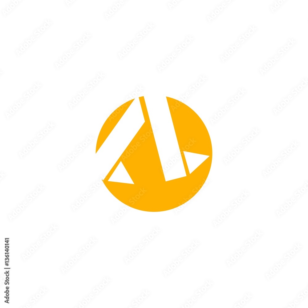 initial letter AL in circle yellow color logo vector initial letter AL in circle yellow color logo vector