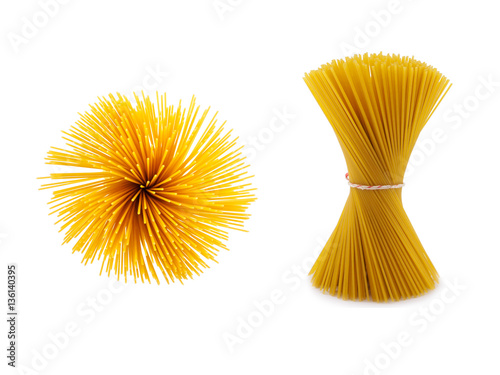 bunch spaghetti pasta  of isolated
