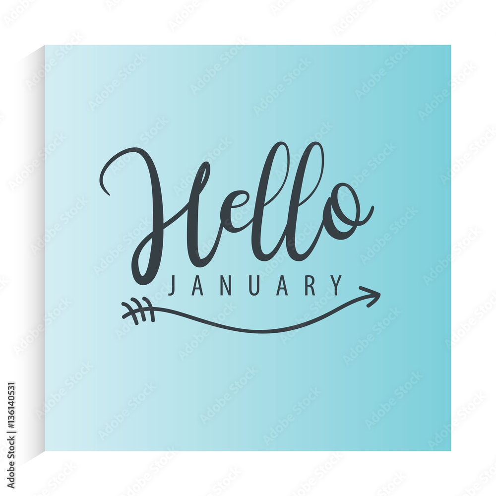 January Greeting Background With Pastel Color Stock Vector | Adobe Stock