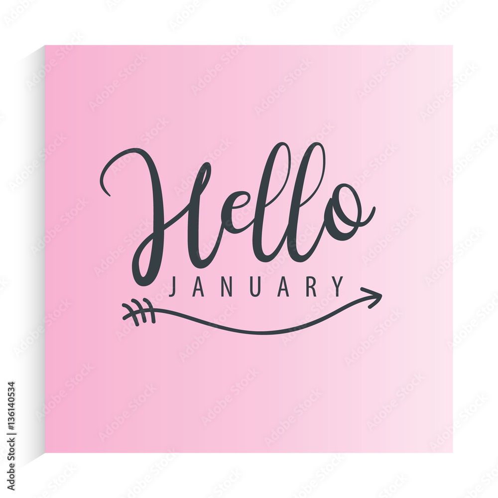 January Greeting Background With Pastel Color