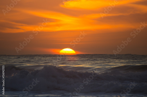 Sunset over Atlantic ocean © gumbao