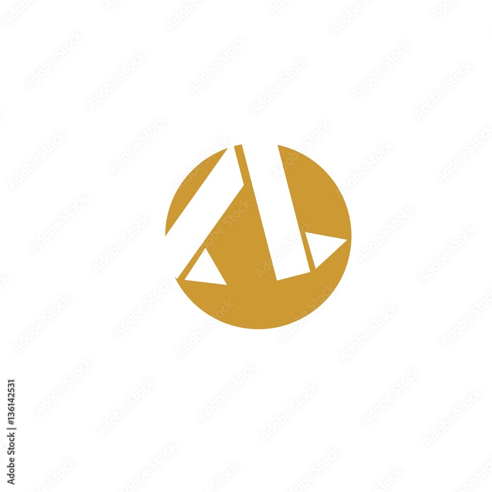 initial letter AL in circle gold color logo vector initial letter AL in circle gold color logo vector