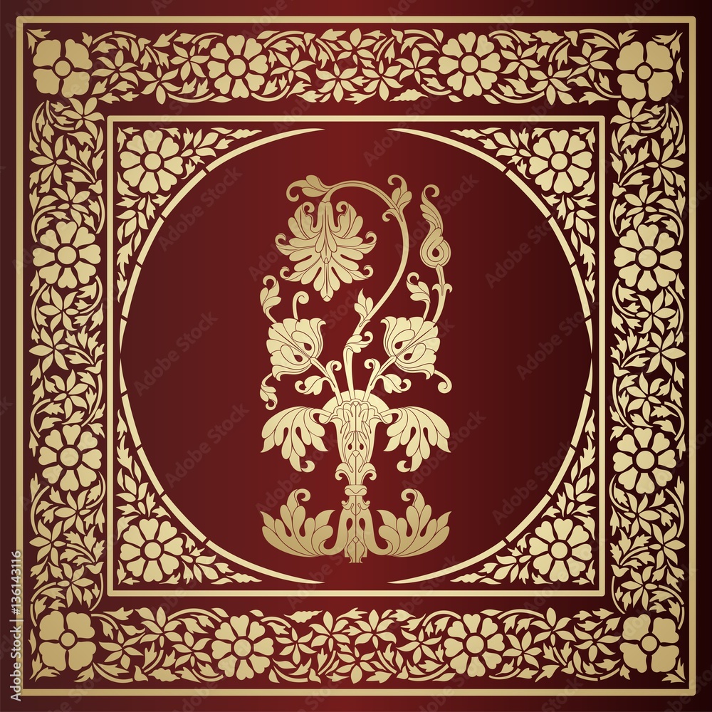 wedding card design, paisley floral pattern , royal India wedding card design, paisley floral pattern , royal India