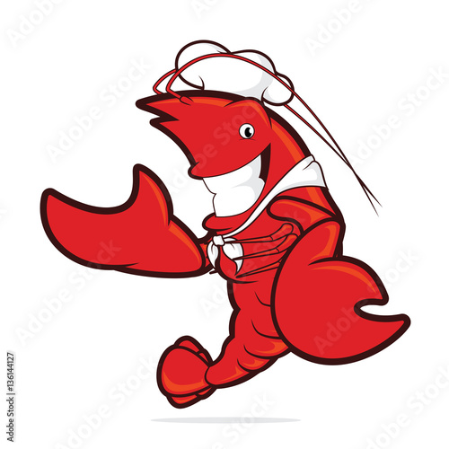 Lobster chef presenting something