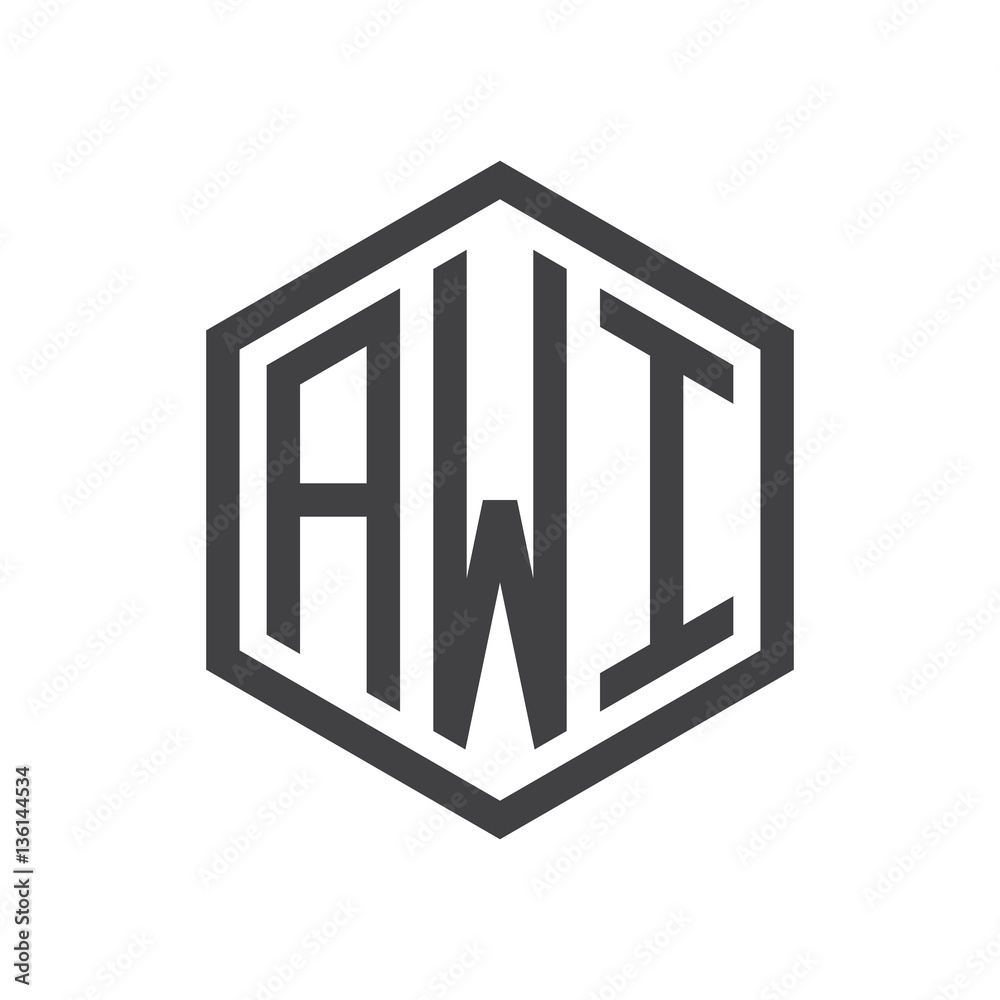 initial three letter logo hexagon black initial three letter logo hexagon black