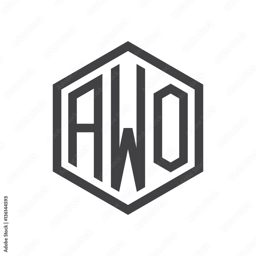 initial three letter logo hexagon black initial three letter logo hexagon black