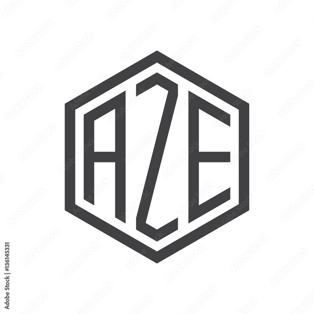 initial three letter logo hexagon black initial three letter logo hexagon black