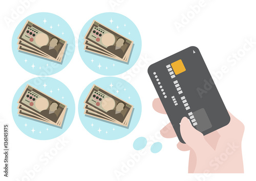 イラスト素材　クレジットカード　分割払い