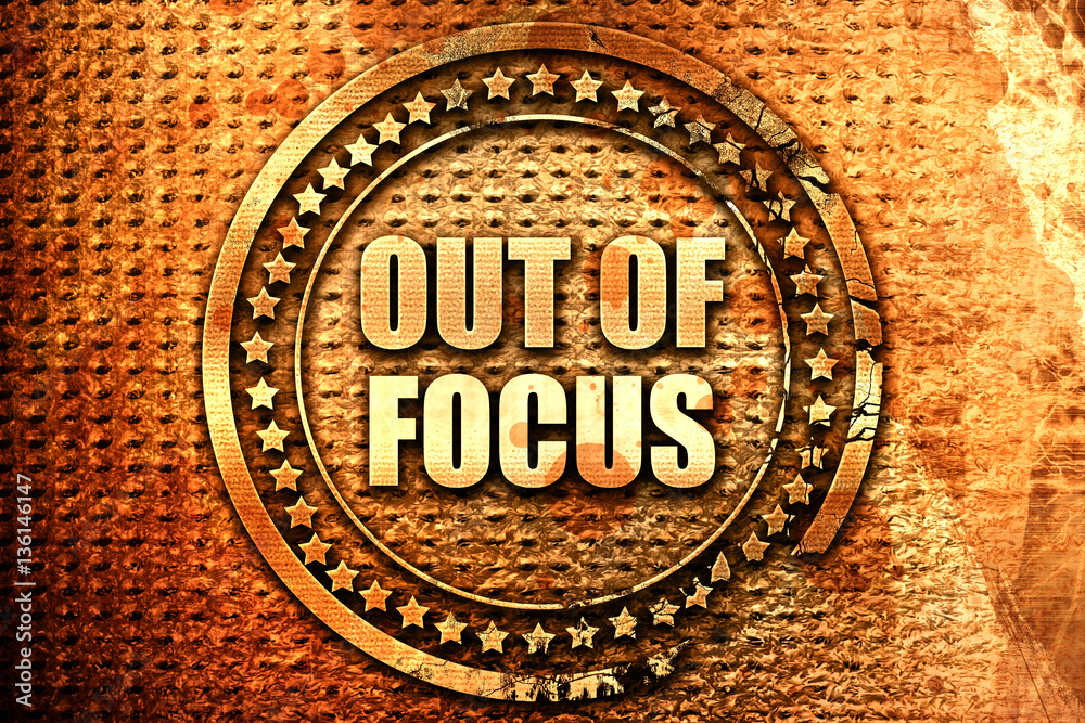 out of focus, 3D rendering, text on metal out of focus, 3D rendering, text on metal