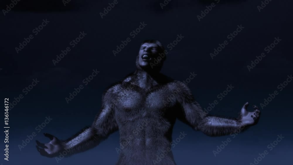 Werewolf Transformation on Dark Background Werewolf Transformation on Dark Background
