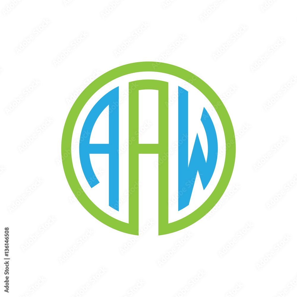 initial three letter logo circle blue green initial three letter logo circle blue green