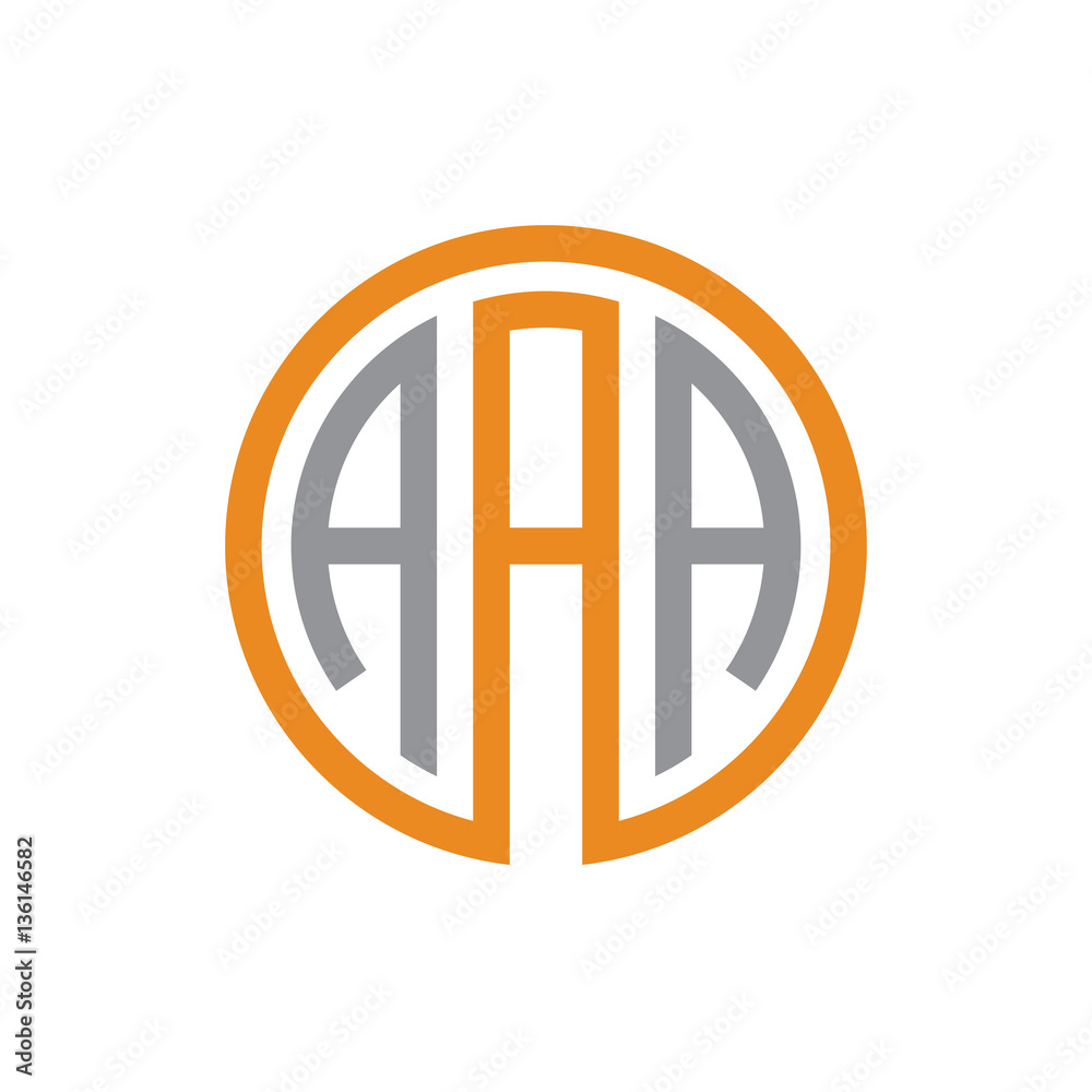 initial three letter logo circle grey orange initial three letter logo circle grey orange
