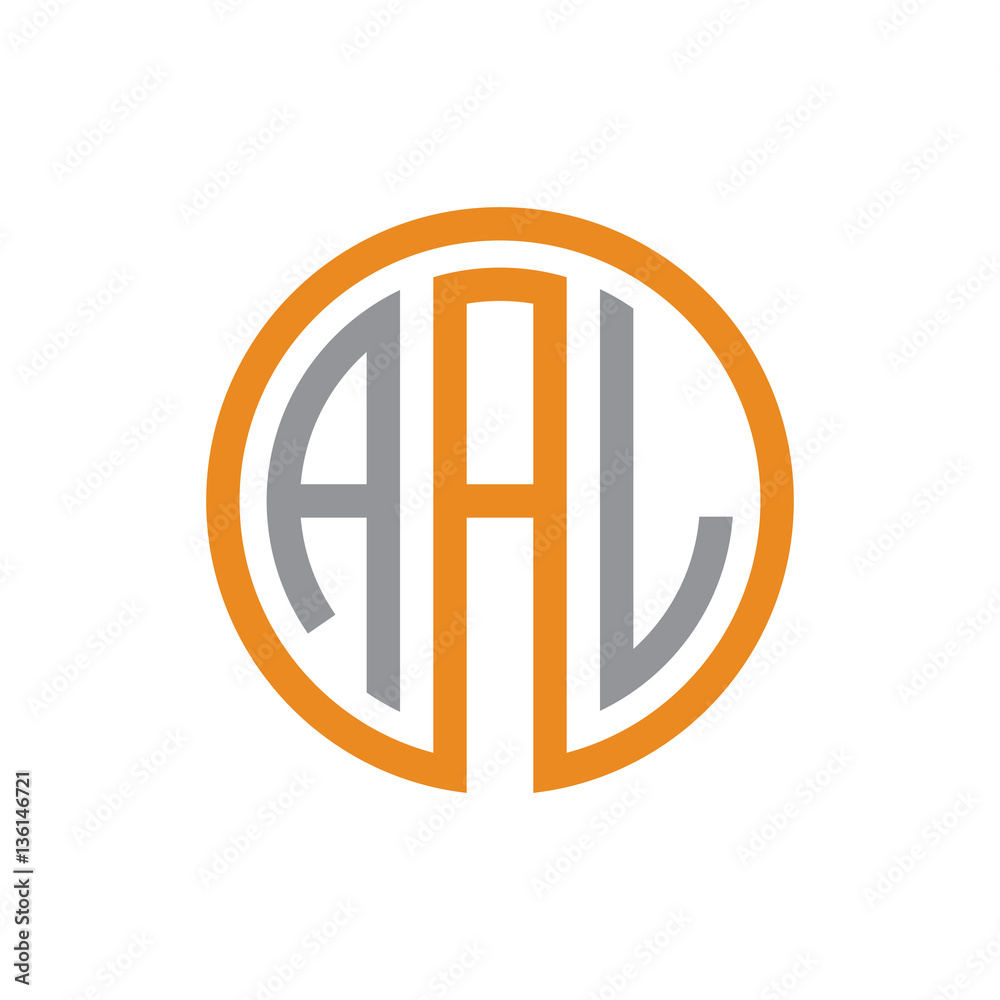 initial three letter logo circle grey orange initial three letter logo circle grey orange