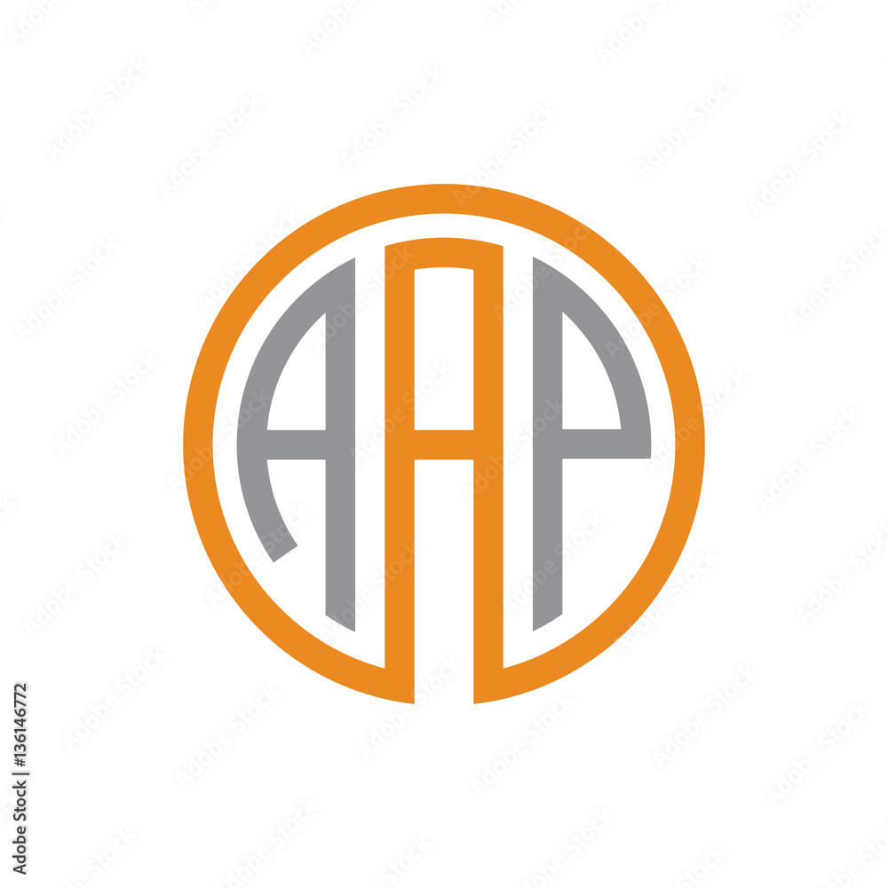 initial three letter logo circle grey orange initial three letter logo circle grey orange