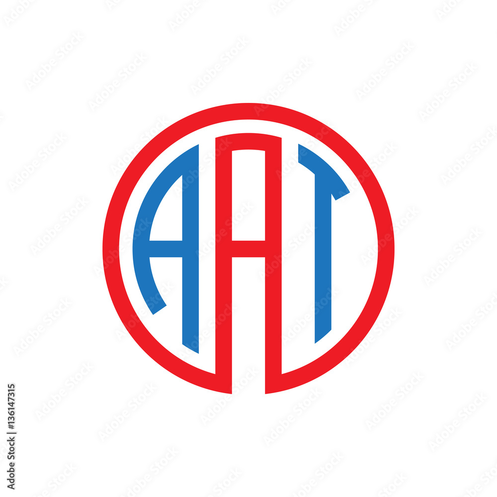 initial three letter logo circle red blue initial three letter logo circle red blue