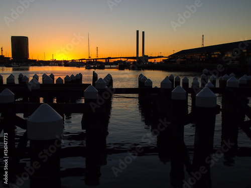 Sunset at Melbourne Central Pier photo