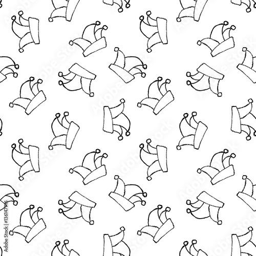 Narrenkappe Fasching Karneval Rosenmontag 11.11. - Hintergrund schwarz weiß nahtlos Tapete Geschenkpapier backround
