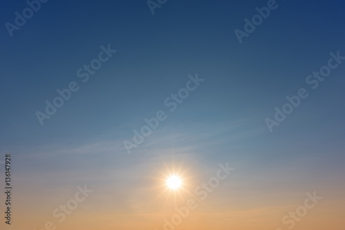sun on sunset sky © yotrakbutda