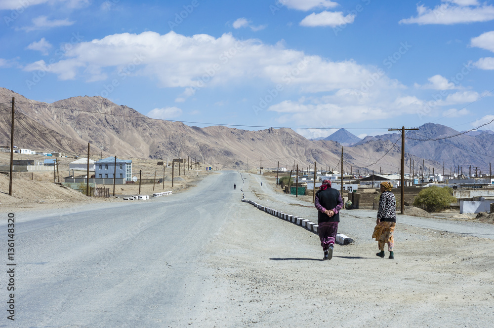 Murghab - the capital of Murghob District in the Pamir Mountains of Gorno-Badakhshan Autonomous Region, Tajikistan